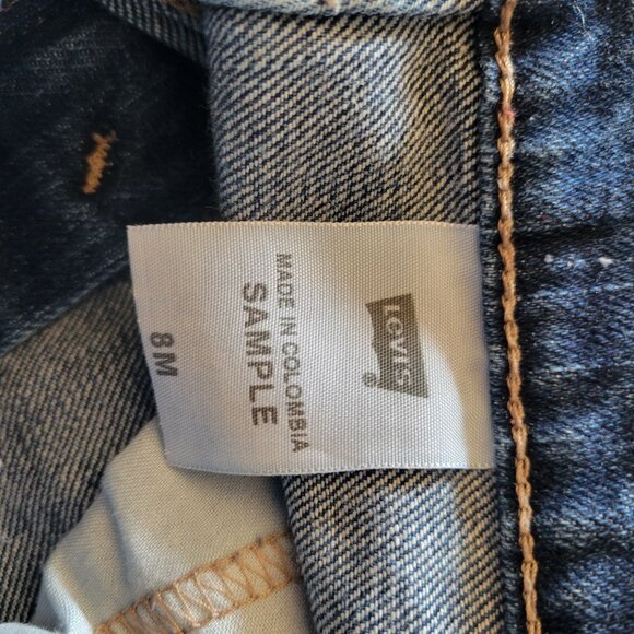 Womens Mid-Rise Blue Denim Jeans 8M SAMPLE By Levis Made In Colombia - Picture 3 of 7